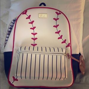 Betsey Johnson baseball mini backpack